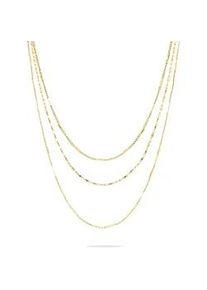 Kette ohne Anh&auml;nger Liebeskind Berlin "Schmuck Edelstahl Sparkling With Layers", gold (gelbgoldfarben), Halsketten, Damen, Edelstahl, L: 58 B: 1mm, B:1mm