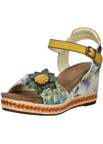 Keilsandalette Laura Vita "Laura Vita Sandalen Leder", Damen, Gr. 39, gr&uuml;n, Leder, Schuhe