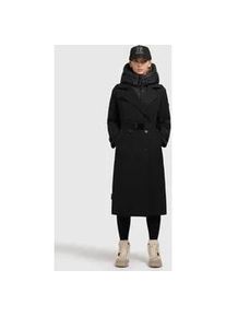 Trenchcoat Khujo "ELENA", Damen, Gr. S, schwarz, 100% Polyester, unifarben, regular fit, eingesetzt elastischer Bund, M&auml;ntel, Topseller