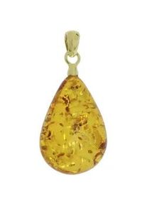 Kettenanh&auml;nger OSTSEE-SCHMUCK "OSTSEE-SCHMUCK Anh&auml;nger", gelb, Schmuckanh&auml;nger, Damen, 36 x 18mm, Bernstein, 3 g, Kettenanh&auml;nger