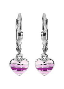 Paar Ohrh&auml;nger OSTSEE-SCHMUCK "OSTSEE-SCHMUCK Ohrh&auml;nger kleines Herz Ohrh&auml;nger kleines Herz", lila, Ohrringe, Damen, 23 x 8mm, Silber 925 (Sterlingsilber)