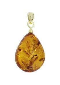 Kettenanh&auml;nger OSTSEE-SCHMUCK "OSTSEE-SCHMUCK Anh&auml;nger Tropfen ca. 22 mm lang - Gold 585/000", gelb, Schmuckanh&auml;nger, Damen, 32 x 14mm, Bernstein, 2,9 g, Kettenanh&auml;nger