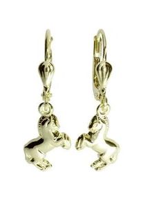 Paar Ohrh&auml;nger OSTSEE-SCHMUCK "OSTSEE-SCHMUCK Ohrh&auml;nger Pferd Ohrh&auml;nger Pferd", gelb, Ohrringe, Damen, 27 x 9mm, Gelbgold 333