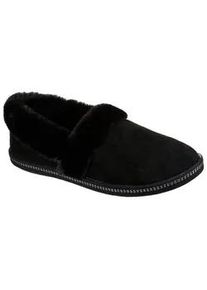 Pantoffel Skechers "COZY CAMPFIRE TEAM TOAST", Damen, Gr. 39, schwarz, Synthetik, Velourslederimitat, Fellimitat, Schuhe, Hausschuh mit Memory Foam-Ausstattung