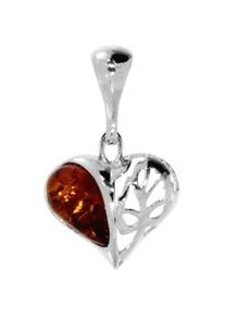 Kettenanh&auml;nger OSTSEE-SCHMUCK "OSTSEE-SCHMUCK Anh&auml;nger Herz 15 mm Anh&auml;nger Herz 15 mm", wei&szlig;, Schmuckanh&auml;nger, Damen, 25x15mm, Silber 925 (Sterlingsilber), 1,6 g, Kettenanh&auml;nger