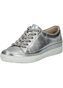 Sneaker Caprice "Caprice Sneaker Leder", Damen, Gr. 38,5, silber, Leder, Schuhe Sneaker