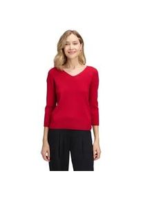 Strickpullover Betty Barclay "Damen mit V-Ausschnitt", Damen, Gr. 38, rot, Strick, Obermaterial: 50% Viskose, 27% Polyamid, 23% Polyester, figurumspielend normal, V-Ausschnitt, Pullover Strickpullover