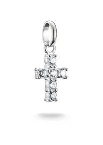 Charm Kreuz Thomas Sabo "Charm Kreuz - Connect", silber (silberfarben, kristallwei&szlig;, kristallwei&szlig;), Charms, Damen, Silber 925 (recycelt), mit Zirkonia (synth.)