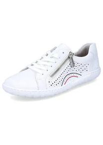 Sneaker Rieker, Damen, Gr. 36, wei&szlig;, Leder, Schuhe Sneaker, mit seitlicher Perforation