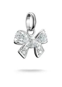 Charm-Einh&auml;nger Thomas Sabo "Charm Romantische Schleife - Connect", silber (silberfarben, kristallwei&szlig;, kristallwei&szlig;), Charms, Damen, Silber 925 (recycelt), mit Zirkonia (synth.)