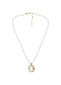 Kette mit Anh&auml;nger "Timeless Pearl", Damen, Gr. onesize, Metall, gold (golden), Collezione Alessandro, Basic, Halsketten, Ovaler Anh&auml;nger im Vintage-Stil