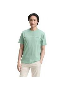 T-Shirt Tom Tailor, Damen, Gr. M, gr&uuml;n (dust gr&uuml;n), Single Jersey, Obermaterial: 100% Baumwolle, bedruckt, regular fit h&uuml;ftbedeckend, Rundhals, Shirts T-Shirt, mit Logofrontprint