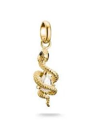 Charm-Einh&auml;nger Thomas Sabo "Charm Schlangen-Optik - Connect", gold (gelbgoldfarben, kristallwei&szlig;, kristallwei&szlig;), Charms, Damen, Silber 925 (recycelt), mit Zirkonia (synth.)