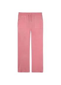 Sweathose Juicy Couture "DEL RAY TRACK PANTS Damen", Damen, Gr. XS, EURO-Gr&ouml;&szlig;en, rosa (juicy pink), Samt, 95% Polyester, 5% Elasthan, slim fit, Hosen Sweathose, Trainingshose Damen, Sweathose, Velour, Jogginghose mit Glitzer, Sale