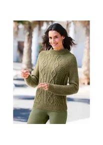 Strickpullover Inspirationen "Pullover", Damen, Gr. 40, schilf, oliv, meliert, 80% Polyacryl, 15% Polyamid, 5% Polyester, meliert, unifarben, Pullover Strickpullover