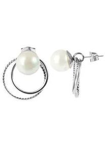 Adelia&acute;s Paar Ohrh&auml;nger ADELIA ́S "Damen Ohrstecker aus poliertem Edelstahl und Perle &Oslash; 18 mm", silber, Ohrringe, Damen, Damen, Edelstahl