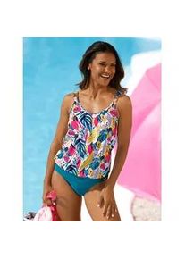 Tankini-Top feel good, Damen, Gr. 44, Cup C, topas, fuchsia, bedruckt, Elasthan, Polyamid, Bikini-Oberteile