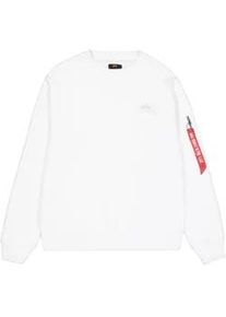 Sweater Alpha Industries "Backprint Sweatshirt", Herren, Gr. XL, wei&szlig;, Obermaterial: 80% Baumwolle, 20% Polyester, regular fit, Sweatshirts Sweater