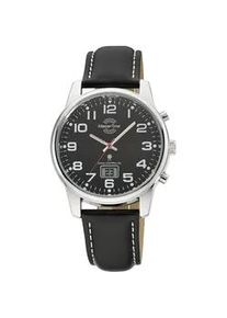 Funkuhr MASTER TIME "Super Power", schwarz (schwarz, schwarz), Armbanduhren, Herren, Funkuhr, Armbanduhr, Quarzuhr, Herrenuhr, Datum, Leuchtzeiger