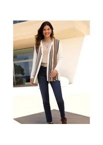 Strickjacke Classic Basics, Damen, Gr. 40, gelb (ecru, camel, gemustert), 100% Polyacryl, gemustert, Strickjacken Strickjacke