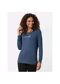 Langarmshirt Casual Looks "Shirt", Damen, Gr. 40, blau (rauchblau), 100% Baumwolle, unifarben, Shirts Langarmshirt