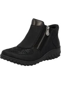 Schlupfboots Rieker "Ready2GO", Damen, Gr. 40, schwarz, Lederimitat, Schuhe Schlupfboots, Stiefelette, Casual-Boots, Profilsohle, mit seitlichem Rei&szlig;verschluss