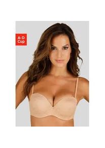 Multiway-BH Lascana, Damen, Gr. 95, Cup D, braun (toffee), Spitze, Obermaterial: 85% Polyamid, 15% Elasthan, BHs, mit nahtlos vorgeformten Schalen und vielen Tragevarianten
