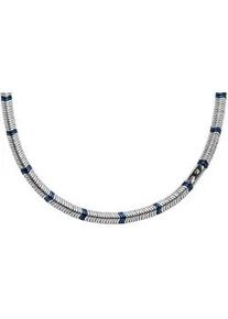 Kette ohne Anh&auml;nger Diesel "Schmuck Geschenk Edelstahl Nylon D LOGO", grau (edelstahlfarben, h&auml;matitfarben, blau, anthrazit), Halsketten, Damen, Edelstahl Nylon, L: 60 B: 6mm, Edelstahl, Nylon, mit H&auml;matit, B:6mm