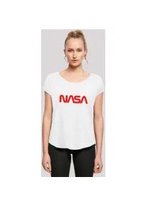 T-Shirt F4NT4STIC "Long Cut T-Shirt NASA Modern Logo White", Damen, Gr. 3XL, wei&szlig;, Obermaterial: 100% Baumwolle, regular fit, Rundhals, ohne B&uuml;ndchen, Shirts T-Shirt, Damen,Premium Merch,Lang,Longshirt,Bedruckt