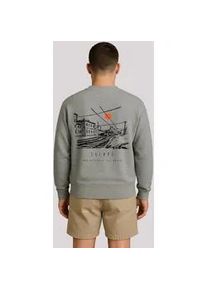 Sweatshirt F4NT4STIC "Escape Discover the World Town Train Station", Herren, Gr. L, grau (grau melange), Obermaterial: 80% Baumwolle, 20% Polyester, regular fit, Rundhals, ohne B&uuml;ndchen, Sweatshirts Sweatshirt, Premium Qualit&auml;t, ESCAPE Collection