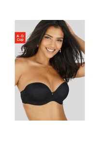 Multiway-BH Lascana, Damen, Gr. 80, Cup D, schwarz, Spitze, Obermaterial: 85% Polyamid, 15% Elasthan, BHs, mit nahtlos vorgeformten Schalen und vielen Tragevarianten
