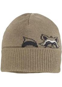 Strickm&uuml;tze MaxiMo, Jungen, Gr. 51, braun, Feinstrick, Baumwolle, gemustert, M&uuml;tzen Strickm&uuml;tze, mit Umschlag im Waschb&auml;r-Design