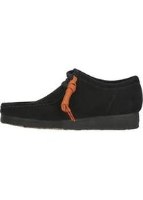 Schn&uuml;rschuh Clarks "Wallabee Black", Herren, Gr. 44, schwarz, Leder, Schuhe Schn&uuml;rschuh, aus hochwertigem schwarzem Wildleder