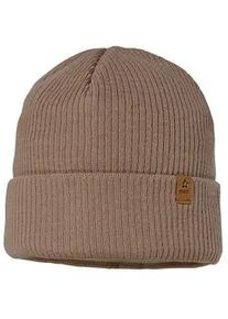 Beanie MaxiMo, Jungen, Gr. 57, grau (fungi), Fleece, Baumwolle, unifarben, M&uuml;tzen Beanie, aus Baumwolle, w&auml;rmend, gef&uuml;ttert, unifarben