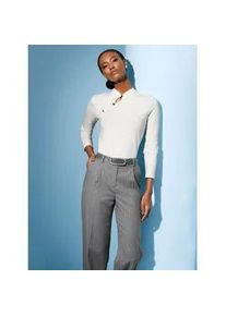 CR&Eacute;ATION L Langarmshirt CREATION L "Baumwoll-Shirt", Damen, Gr. 36, beige (ecru), 95% Baumwolle, 5% Elasthan, unifarben, Rundhals, Shirts Langarmshirt