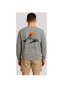 Sweatshirt F4NT4STIC "Escape Discover the World Mountain", Herren, Gr. XS, grau melange, Obermaterial: 80% Baumwolle, 20% Polyester, regular fit, Rundhals, ohne B&uuml;ndchen, Sweatshirts Sweatshirt, Premium Qualit&auml;t, ESCAPE Collection