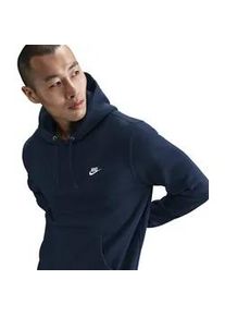 Kapuzensweatshirt Nike SPORTSWEAR "Nike Club Men's Pullover Fleece Hoodie", Herren, Gr. XXL, obsidian, obsidian, wei&szlig;, Obermaterial: 80% Baumwolle, 20% Polyester, normal, Rundhals, Sweatshirts, mit K&auml;ngurutasche, mit angesetztem B&uuml;ndchen, Langarm