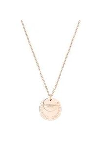 Kette mit Anh&auml;nger Liebeskind Berlin "Schmuck Geschenk Edelstahl Halskette Logo Basic Kreis", rosa (ros&eacute;goldfarben), Halsketten, Damen, Edelstahl, L: 45 B: 1mm, B:1mm
