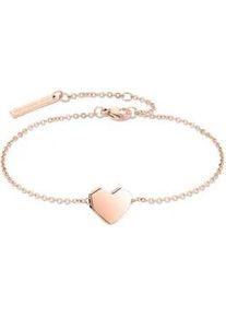 Armband Liebeskind Berlin "Schmuck Edelstahl Armkette Urban Heart Herz", rosa (ros&eacute;goldfarben), Armb&auml;nder, Damen, 21cm, Edelstahl, Armband