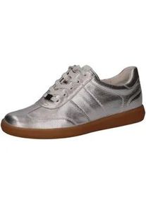 Sneaker Caprice "Caprice Sneaker Leder", Damen, Gr. 38,5, silber, Leder, Schuhe Sneaker