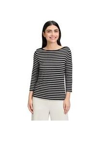 3/4-Arm-Shirt Betty Barclay "Damen mit U-Boot-Ausschnitt", Damen, Gr. 40, schwarz (schwarz, beige), Jersey, Obermaterial: 95% Viskose, 5% Elasthan, Basic, tailliert normal, U-Boot-Ausschnitt, Shirts 3/4-Arm-Shirt