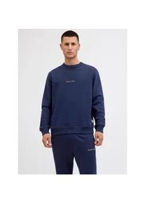Jack & Jones Sweatshirt JACK & JONES "JORNORREBRO EMB SWEAT CREW NOOS", Herren, Gr. M, blau (ocean cavern), angeraute Sweatware, Obermaterial: 89% Baumwolle, 11% Polyester, unifarben, relaxed fit normal, Rundhals, Rippb&uuml;ndchen, Sweatshirts Sweatshirt, mit Logo Print