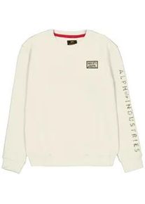 Sweater Alpha Industries "Camo Sleeve Sweatshirt", Herren, Gr. XXL, wei&szlig; (vintage wei&szlig;), Obermaterial: 80% Baumwolle, 20% Polyester, regular fit, Sweatshirts Sweater