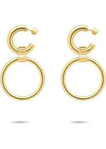 Paar Creolen Liebeskind Berlin "Schmuck Geschenk Edelstahl Ohrringe The D-Link Statement", gold (gelbgoldfarben), Ohrringe, Damen, Edelstahl