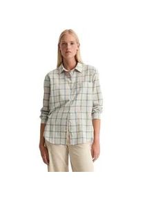 Marc O'Polo Langarmbluse MARC O'POLO "aus Baumwoll-Voile", Damen, Gr. 44, silber (light blau), Obermaterial: 100% Baumwolle, kariert, relaxed fit normal, Manschette, Blusen