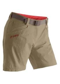 Funktionsshorts Maier Sports "Lulaka Shorts", Damen, Gr. 38, Normalgr&ouml;&szlig;en, beige (dunkelbeige), 90% Polyamid, 10% Elasthan, Hosen, Damen Shorts, kurze Wanderhose, Outdoorhose mit 4 Taschen, Regular Fit
