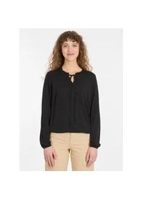 Langarmshirt Ragwear "ONELIA", Damen, Gr. L, schwarz, Jersey, Obermaterial: 68% Modal, 32% Polyester, unifarben, figurumspielend h&uuml;ftlang, Rundhals, mit Gummizug, Shirts Langarmshirt