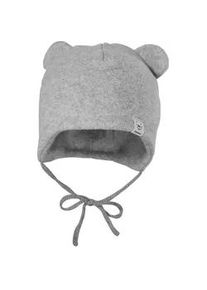 Fleecem&uuml;tze MaxiMo, Jungen, Gr. 45, grau (graumeliert), Fleece, Baumwolle, M&uuml;tzen, mit &Ouml;hrchen, zum Binden, Einfarbig