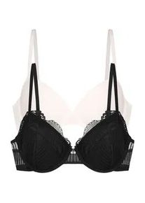 B&uuml;gel-BH Dorina "Emersyn", Damen, Gr. 75, Cup C, schwarz (schwarz, ivory), Obermaterial: 63% Polyamid, 30% Polyester, 7% Elasthan, BHs B&uuml;gel-BH, leicht gepolsterte Cups