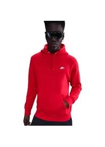 Kapuzensweatshirt Nike SPORTSWEAR "Nike Club Men's Pullover Fleece Hoodie", Herren, Gr. L, university rot, university rot, wei&szlig;, Obermaterial: 80% Baumwolle, 20% Polyester, normal, Rundhals, Sweatshirts, mit K&auml;ngurutasche, mit angesetztem B&uuml;ndchen, Langarm